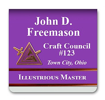 3x3 Folded Pocket Badge with Slide Insert and Cast Emblem