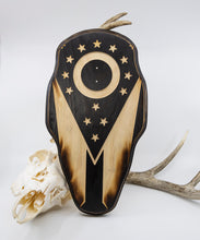 Load image into Gallery viewer, Whitetail Deer Taxidermy Euro Plaque - Carved OHIO Flag - OHIO Flag - Rustic Flag
